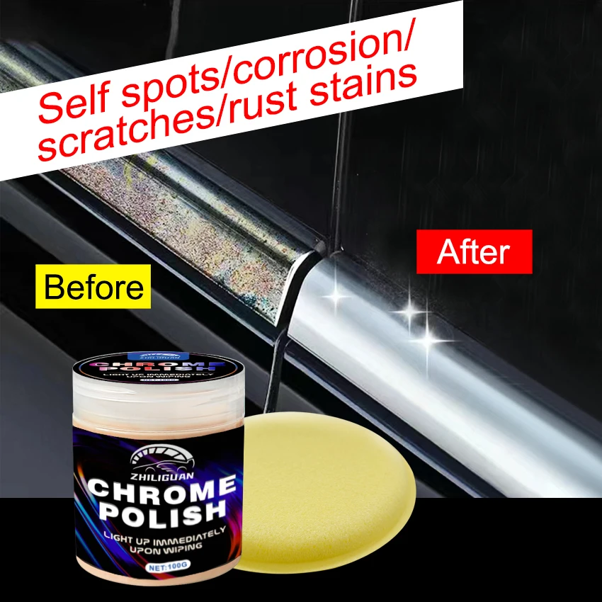 Metal Rust Remover Chrome Plating Renewal Paste 100g Quick Rust Removal, Restore Gloss, One-Step Application, Oxidation-Proof&Long-Lasting Protection