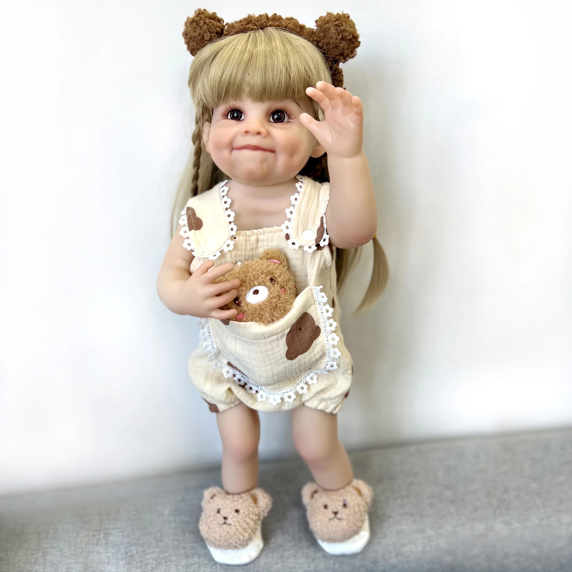 

Finished 55cm Raya Reborn Dolls Full Body Vinyl Bebe Reborn Girl Handmade Lifelike Reborn Toddler Doll muñeco reborn terminado