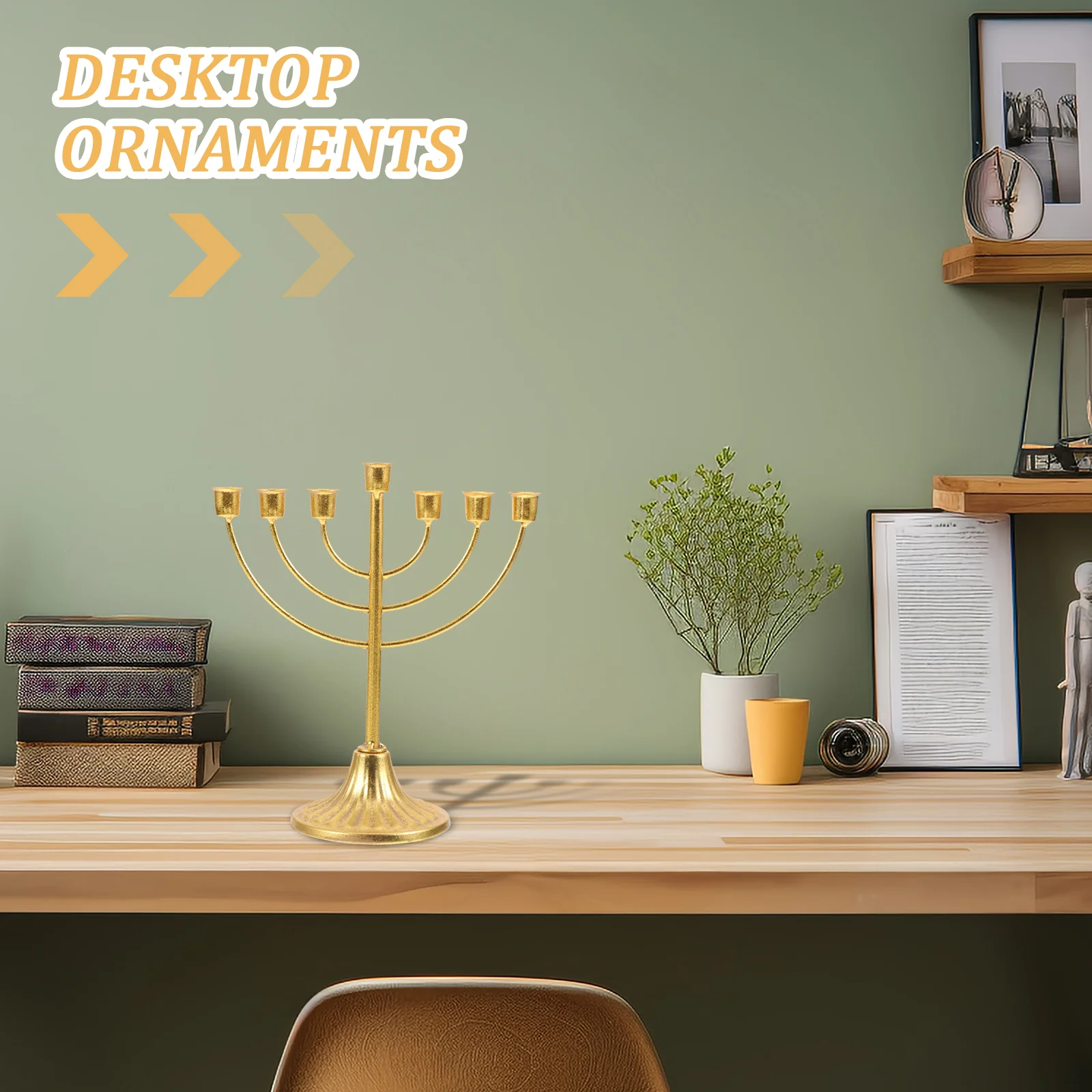 Candle Holders Jewish Candle Holder Hanukkah Menorah Candle Holder 7 Branch Traditional Candelabra Candlestick Holders Metal Stand