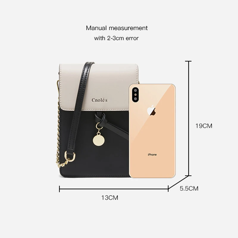 Cnoles Small Crossbody Phone Purse for Women Leather Wallet with Credit Card Slots Brand Fashion Mini Mobile Cell Phone Bags