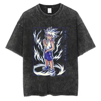 Hot Anime Hunter × Hunter GON FREECSS Print Tshirt Men Women Oversized T-shirts Manga T Shirt Harajuku Male Washed Cotton Tshirt 2