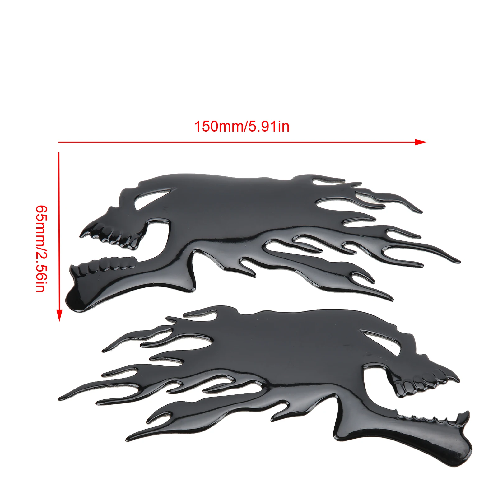 Adesivi 3D Teschio Fiamma Per Serbatoio Moto - 4 Pezzi, Impermeabili, Antigraffio - Foto 10