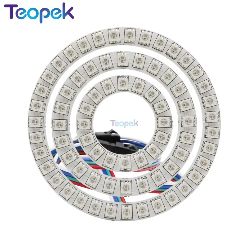 WS2815 Led Pixel Ring 12V Addressable 16 24 35 Leds 5050 RGB Led Diode Ring IC Built-in LED Dual-Signal led light led modules led module