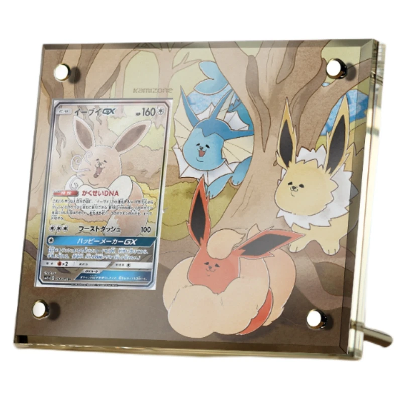 

Pokemon PTCG Animation Characters Gluttony Ugly Eevee Exclusive Acrylic Card Brick Shield Classics Anime Collection Cards Toy