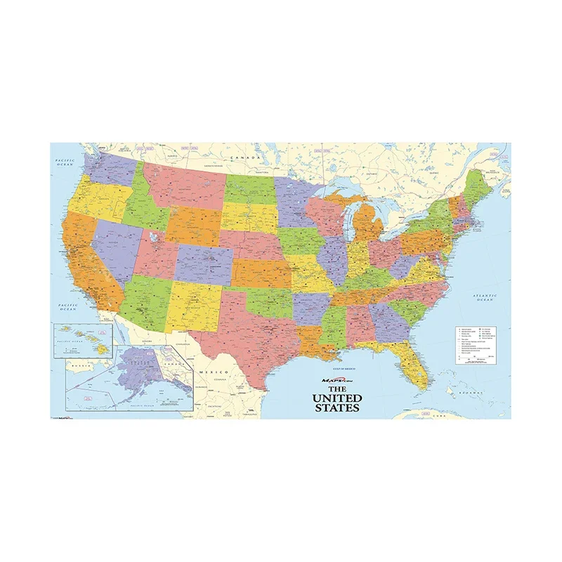 150*90cm Detailed Map Posters and Prints Study/Living Class Room Wall Art Pictures Non-woven Canvas Paintings Home Decoration