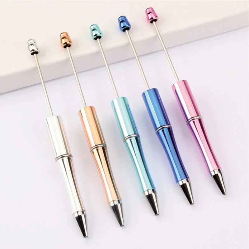 

5Pieces Retractable Ballpoint Pen DIY Beadable Pens Write Smoothly