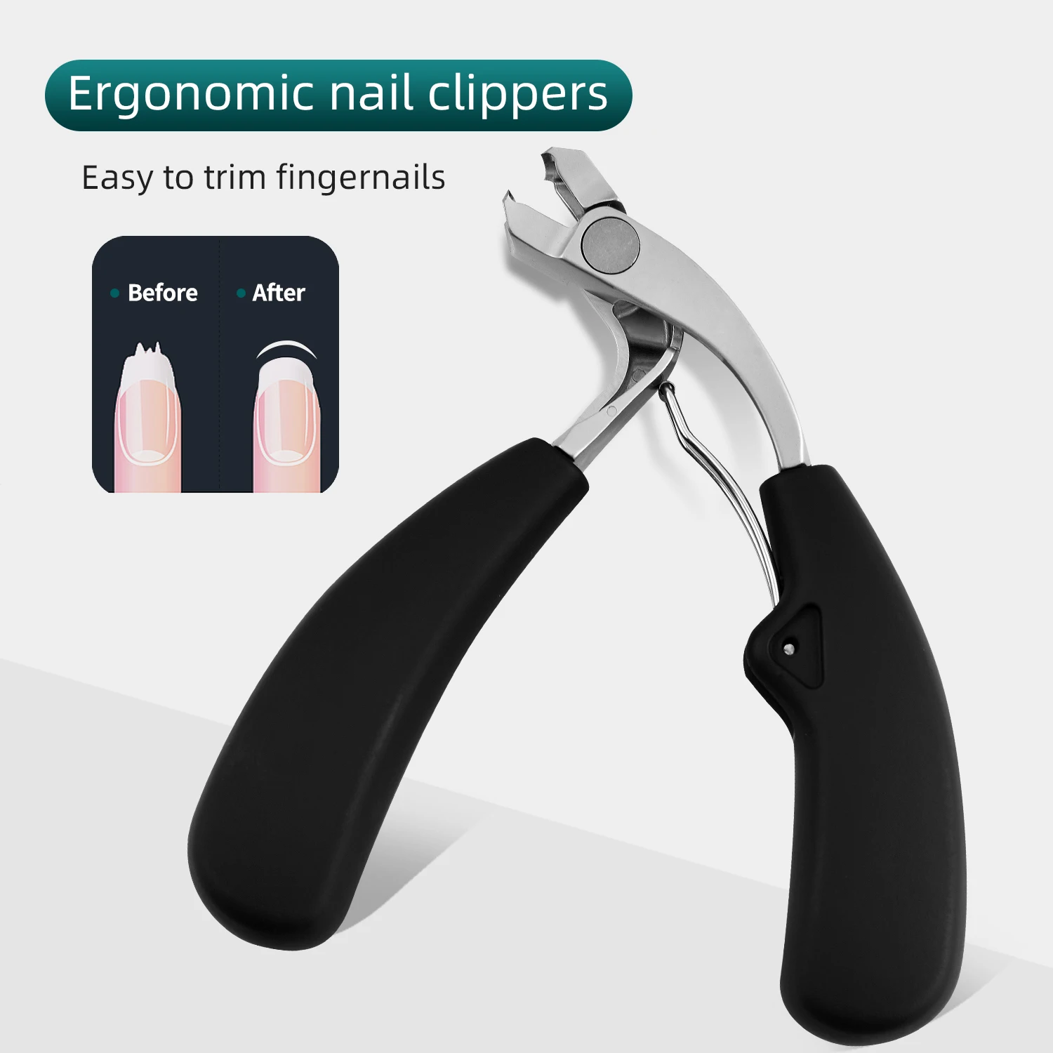 1pcs Modern Stainless Steel Fingernail Clippers with Concave Blade Heavy-Duty Nail Clipper with Curved Design Large Opening nail clipper,nail clippers