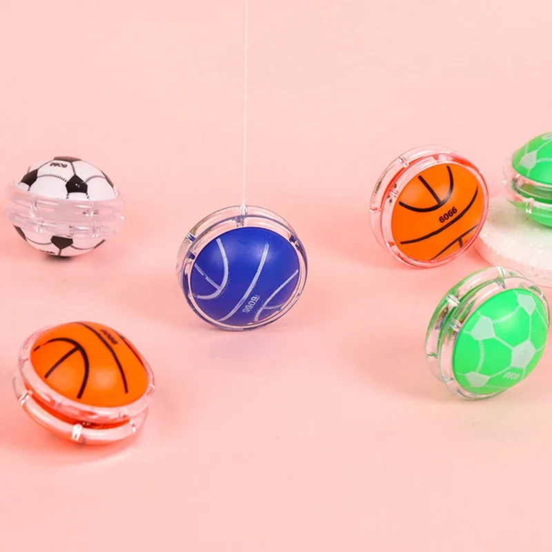 Children Small Yo-Yo Ball Cartoon Football Basketball Patterns Yo-Yo Ball Develop Hand-eye Coordination and Intelligence Toy