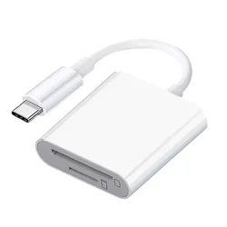 Universal 2 - in - 1 USB - C Card Reader Adapter with High - Speed Transfer Capability (White)