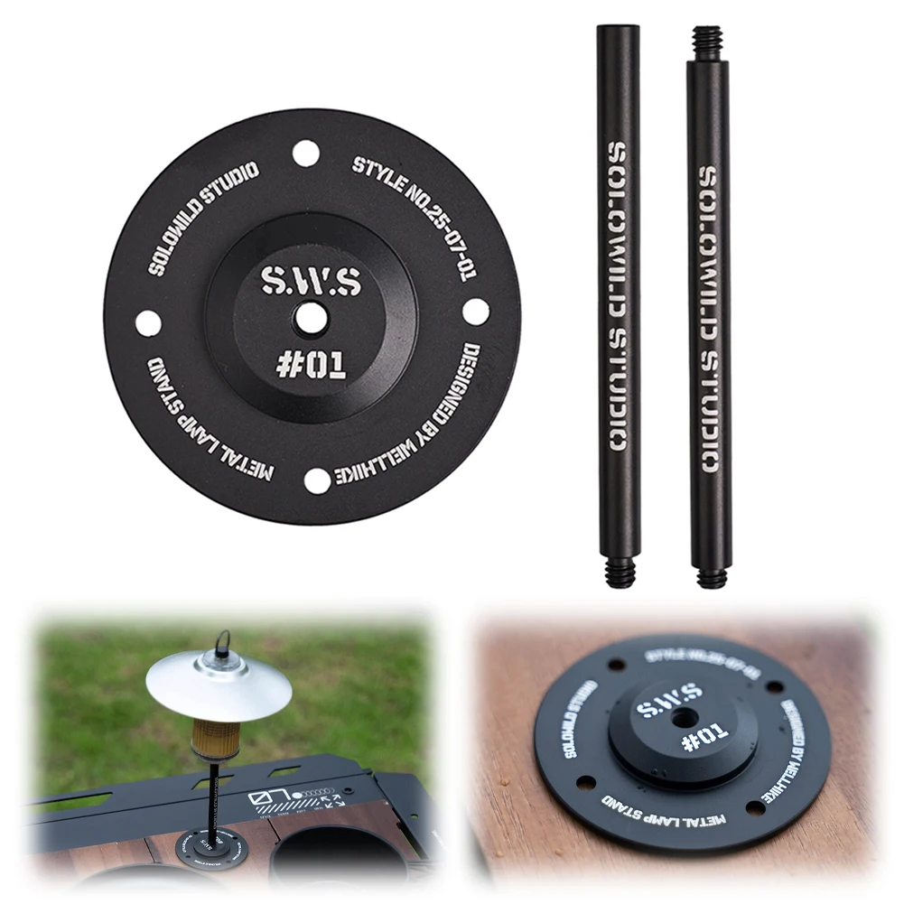 Camping Light Holder Aluminum Alloy Portable Desktop Lamp Stand Lantern Stand Holder for Outdoor Camping