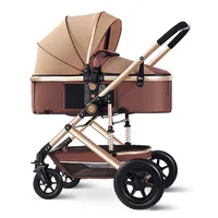 Poussette pour nouveau-né avec roues en caoutchouc amortissantes, utilisable en quatre saisons, pliable dans les deux sens, panier de couchage léger, poussette bébé 1