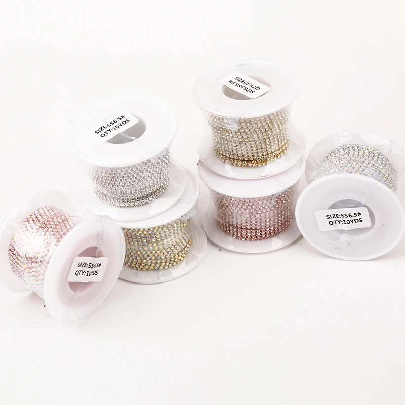 Description Picture 3 of itemAAA Grade SS4.5-SS18(1.5mm-4.5mm) Clear Crystal AB Dense Rhinestone Cup Chain Sliver/Rose Gold Claw Strass Rhinestone Chain Trim