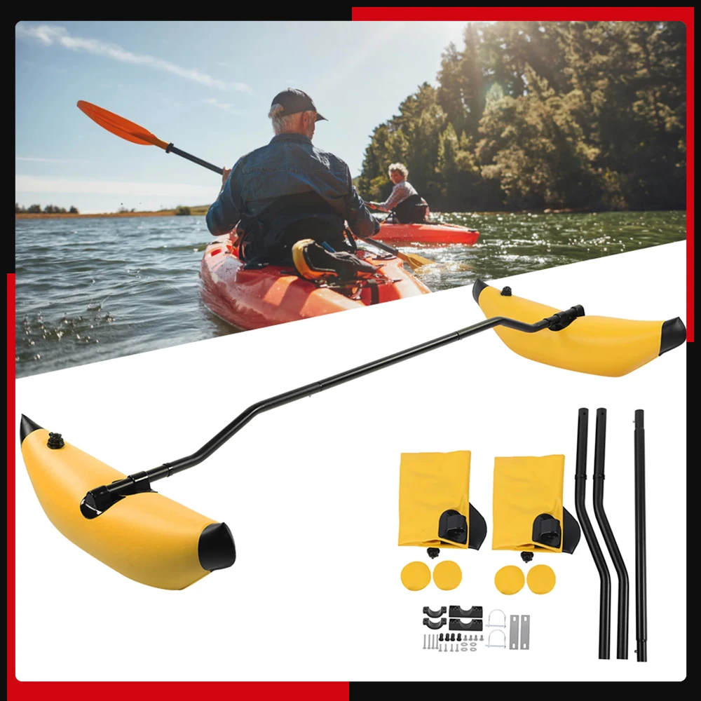Kit stabilizzatore per kayak Stabilizzatore per kayak gonfiabile Kit stabilizzatore per canoa in PVC Accessorio per barca di bilanciamento galleggiante Accessorio per barca per canoa - immagine 2