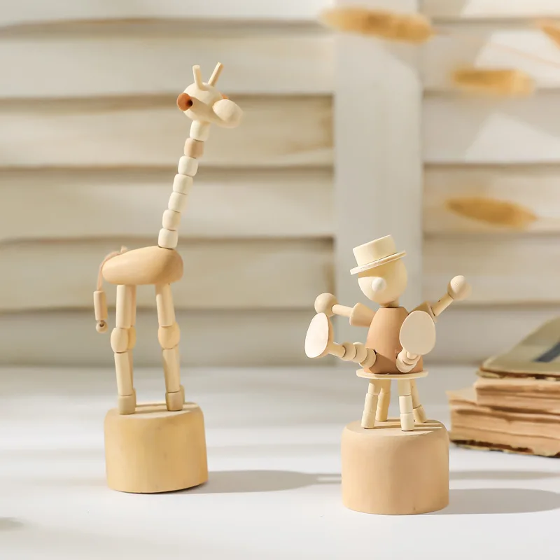 Cartoon wooden artwork movable puppet desktop figurine Ornaments clown horse giraffe dog statue crafts toy gifts home decoration 3 Cartoon wooden artwork movable puppet desktop figurine Ornaments clown horse giraffe dog statue crafts toy gifts home decoration 3