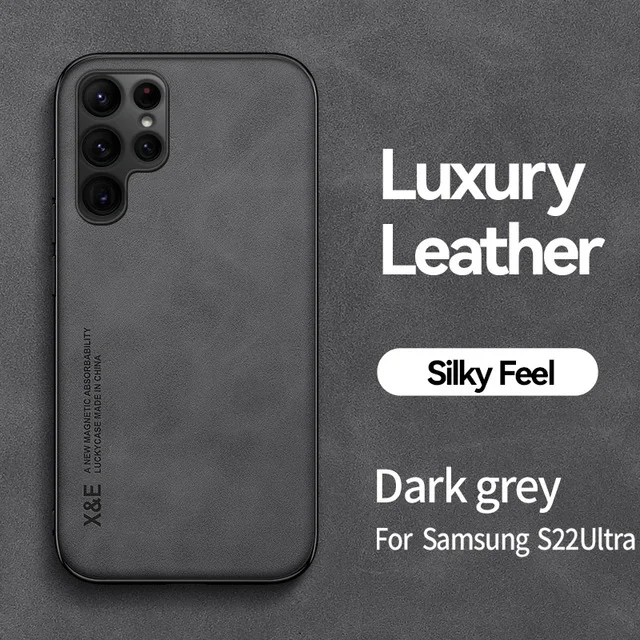 thumbnail image 1 of Magnetic Sheepskin Leather Case For Samsung S24 S23 S22 Ultra S21 S20 FE Plus A51 A13 A73 A52s A34 A54 A53 Soft Shockproof Cover, 1 of 5