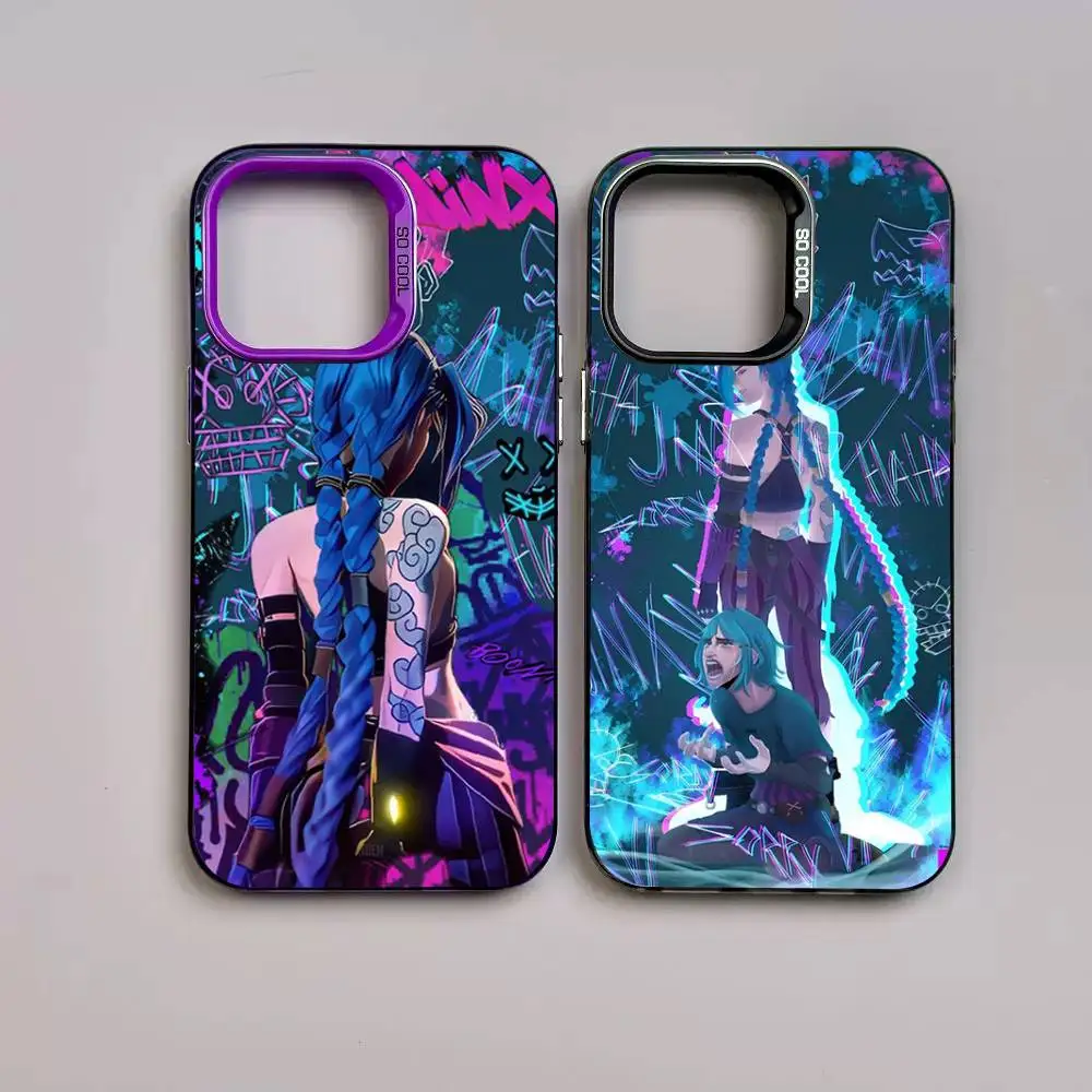 Jinx Matte Shockproof Phone Case – Anti-Fall Back Cover for League of Legends Fans