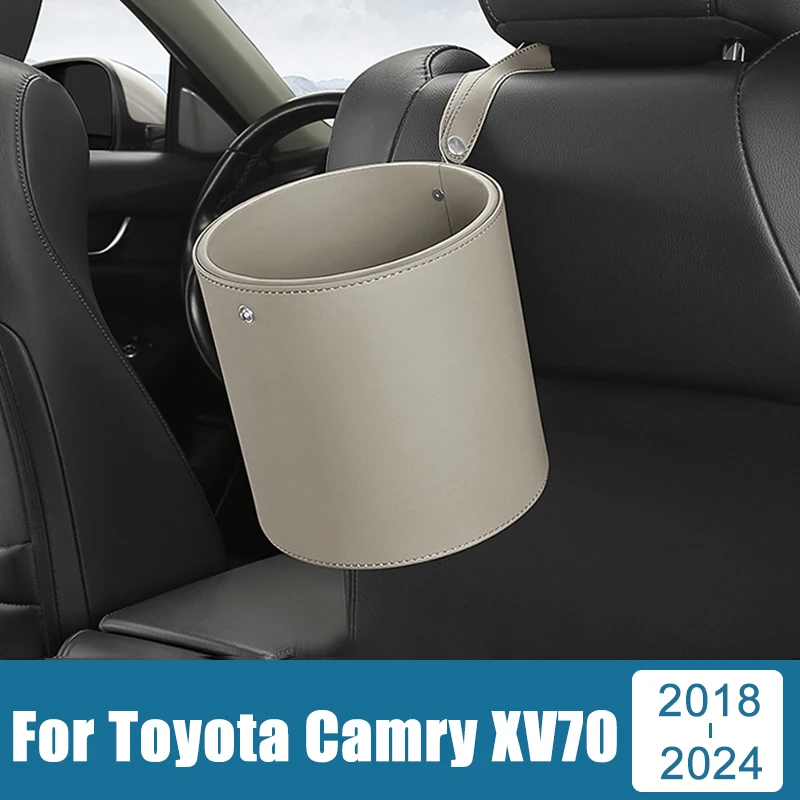 

For Toyota Camry 70 XV70 2018 2019 2020 2021 2022 2023 2024 Hybrid Portable Car Circular Trash Can Garbage Pocket Sundries Bin