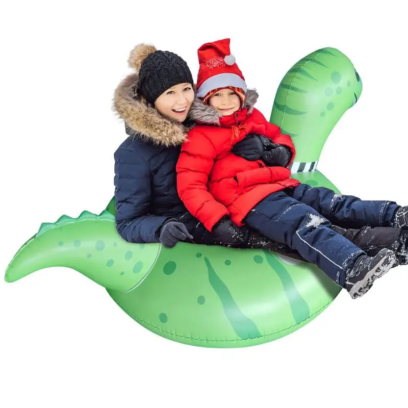 

Snow Tube Sled Wear-resistant Dinosaur Snow Sledding Tube 67 Inch Leak-proof Inflatable Snow Tube Cold-resistant Kids Snow Tube