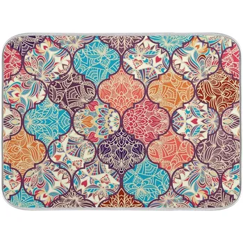 Tappetino per asciugare i piatti da cucina Tappetino scolapiatti colorato Boho marocchino assorbente resistente al calore 18 x 24 pollici 1