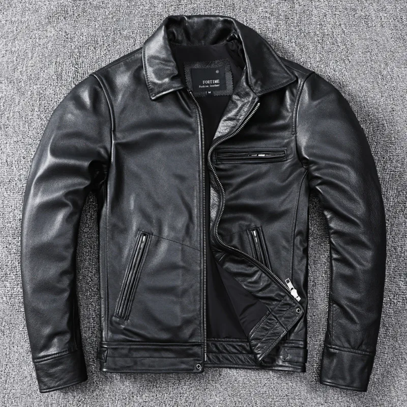 

Tcyeek 100% Genuine Leather Jacket 2023 Soft Calfskin Black Leather Jackets for Men Slim Casual Jacket Chaqueta Cuero Hombre Lq