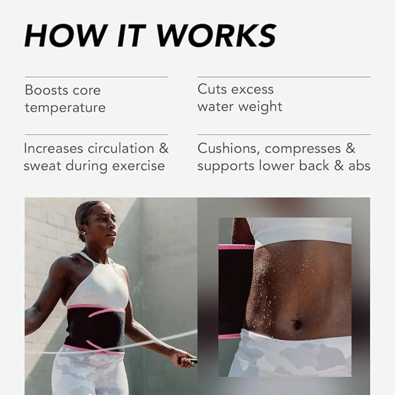 Waist Trimmer for Women and Men-Sweat Band Waist Trainer for High-Intensity Training & Workouts, 4Sizes