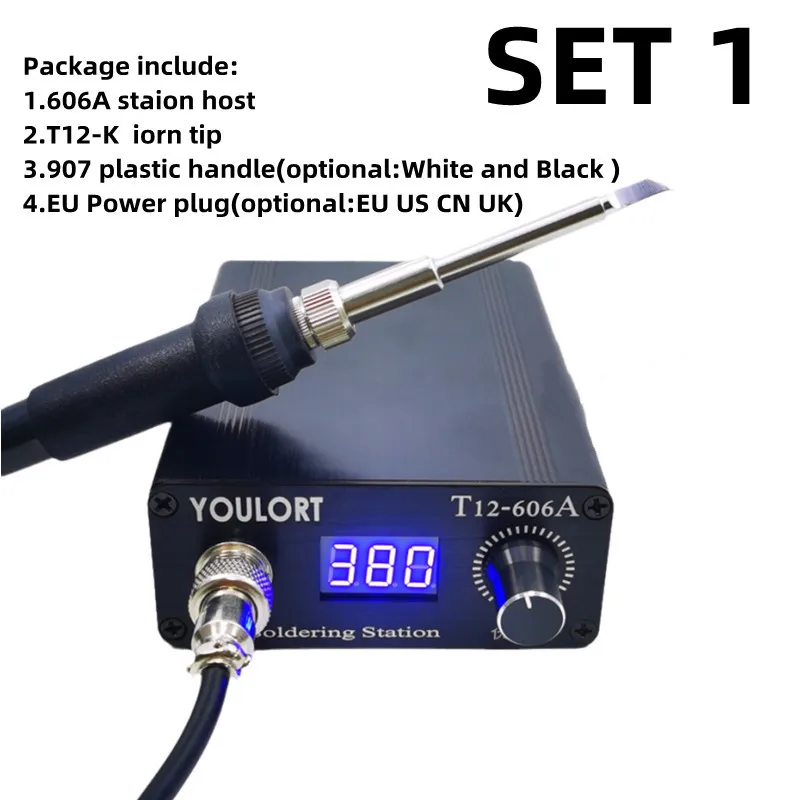 Quick Heating T12-606A Black host  LED Digital soldering station electronic Soldering Iron welding tool  2023 New version STC bi