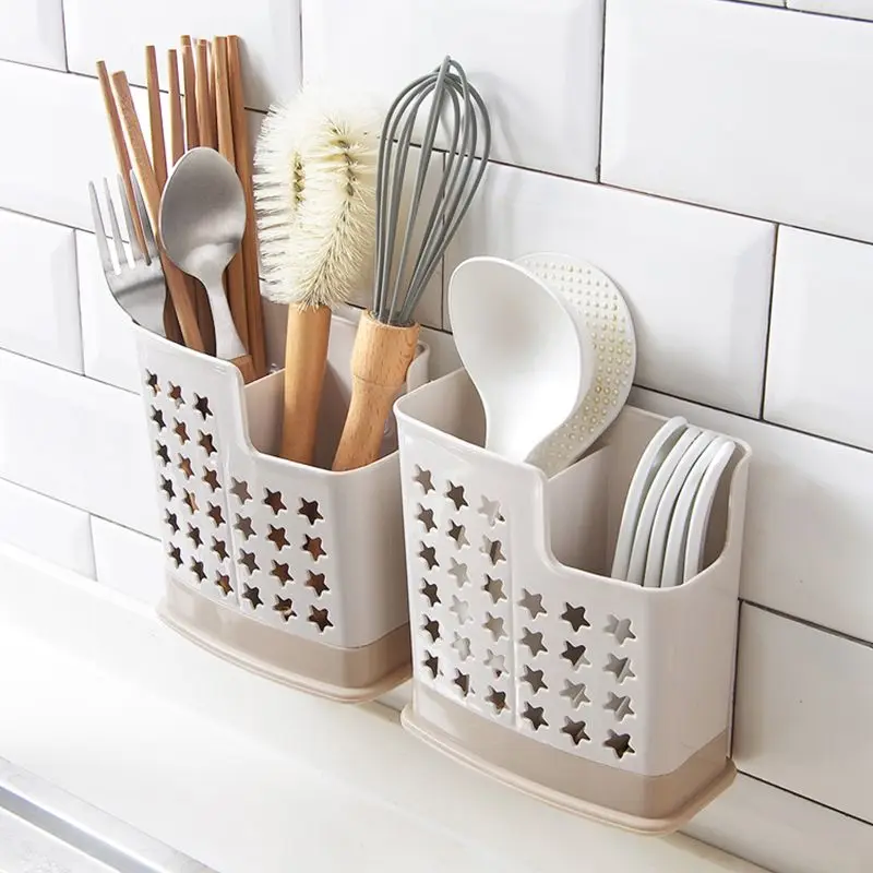Organizzatore di posate da cucina Supporto per coltelli Supporto per riporre cucchiaio separato Forchetta Bacchette Strumento di cottura Secchio Organizzatore per dispensa  15