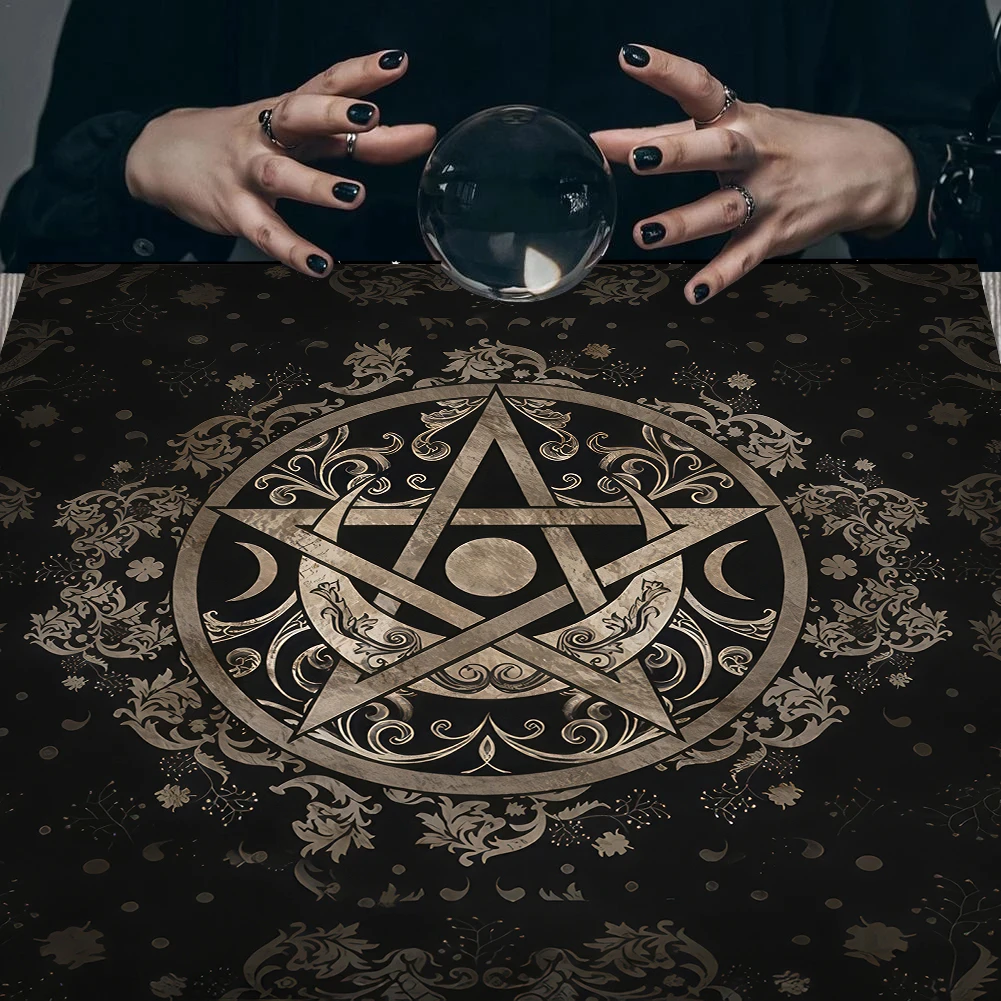 Tablecloth Pentagram Tarot tablecloth, Tarot linen, Tarot mats tapestries, pendulum prophecy altar cloth, Tarot symbol board gam 3