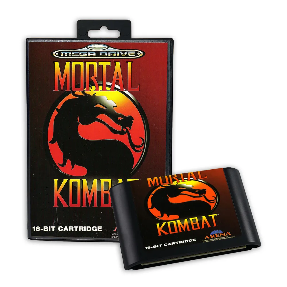 Mortal Kombat USA EUR 게임, 세가 메가 드라이브 제네시스용, 16 비트 콘솔, 게임 카트리지 박스 매뉴얼