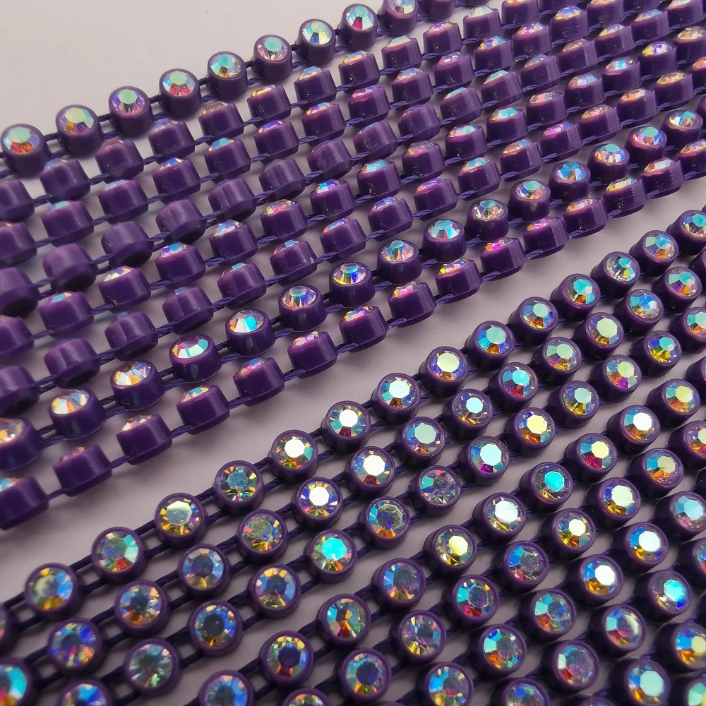 SS8 Rhinestone Trimmings Banding AB Crystal Strass Chain 10Yards