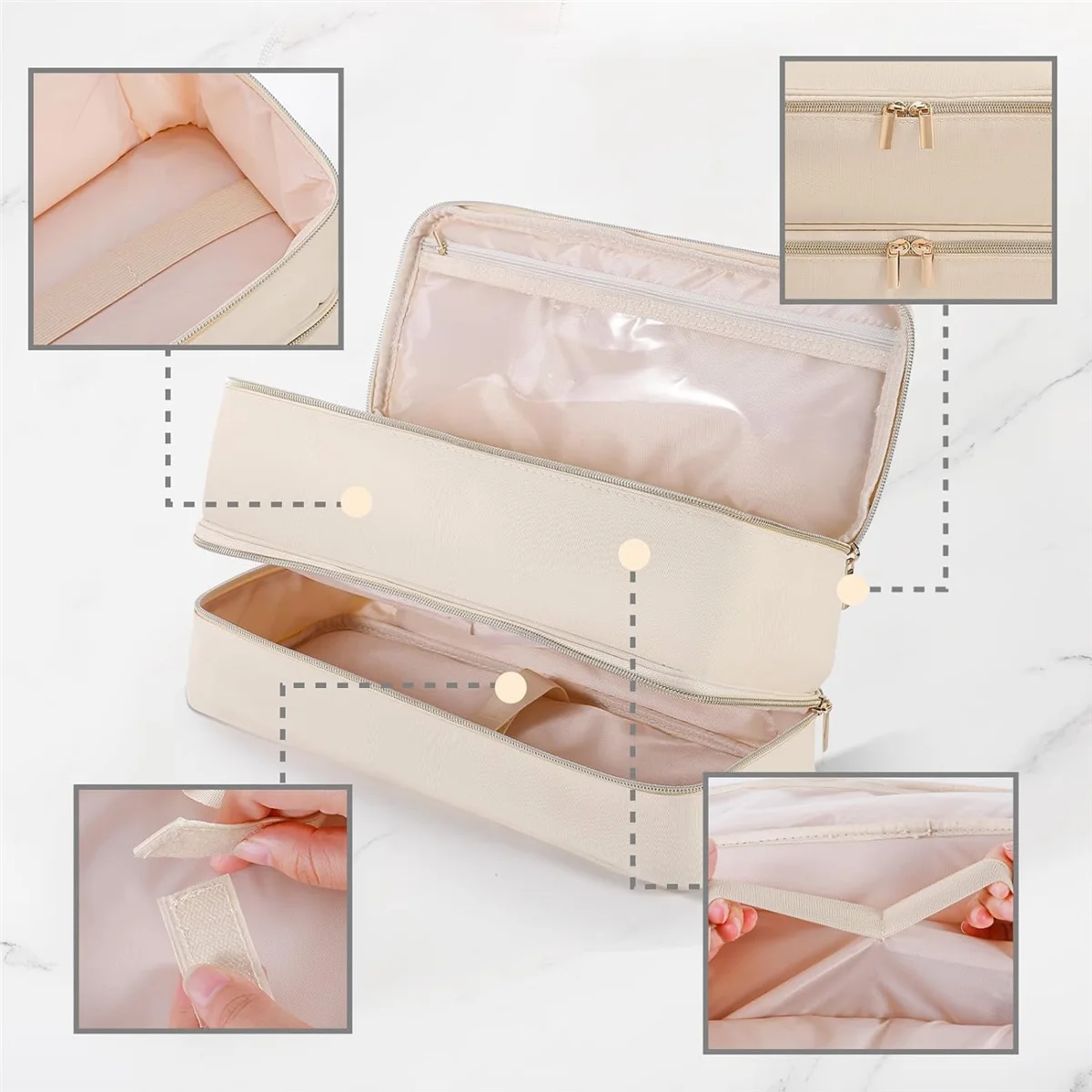 ZHANG Doyosh Carrying Case for Shark Flex Style, Case Compatible with Shark/Dyson Hair Dryer, Portable Double-Layer Travel Bag