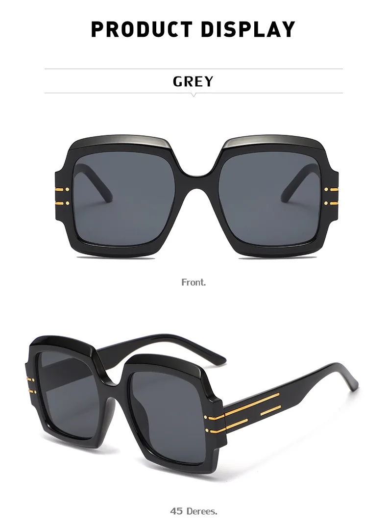 Vintage Oversized Sunglasses For Women Quality Black Gradient_voghion.com