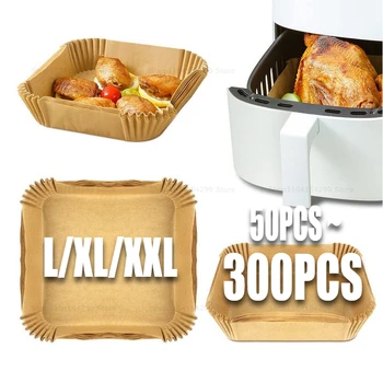 Air Fryer Paper Accessories Disposable Liners Non-Stick Airfryer Baking Papers Non-stick Parchment Paper Cooking Roasting Microw 1