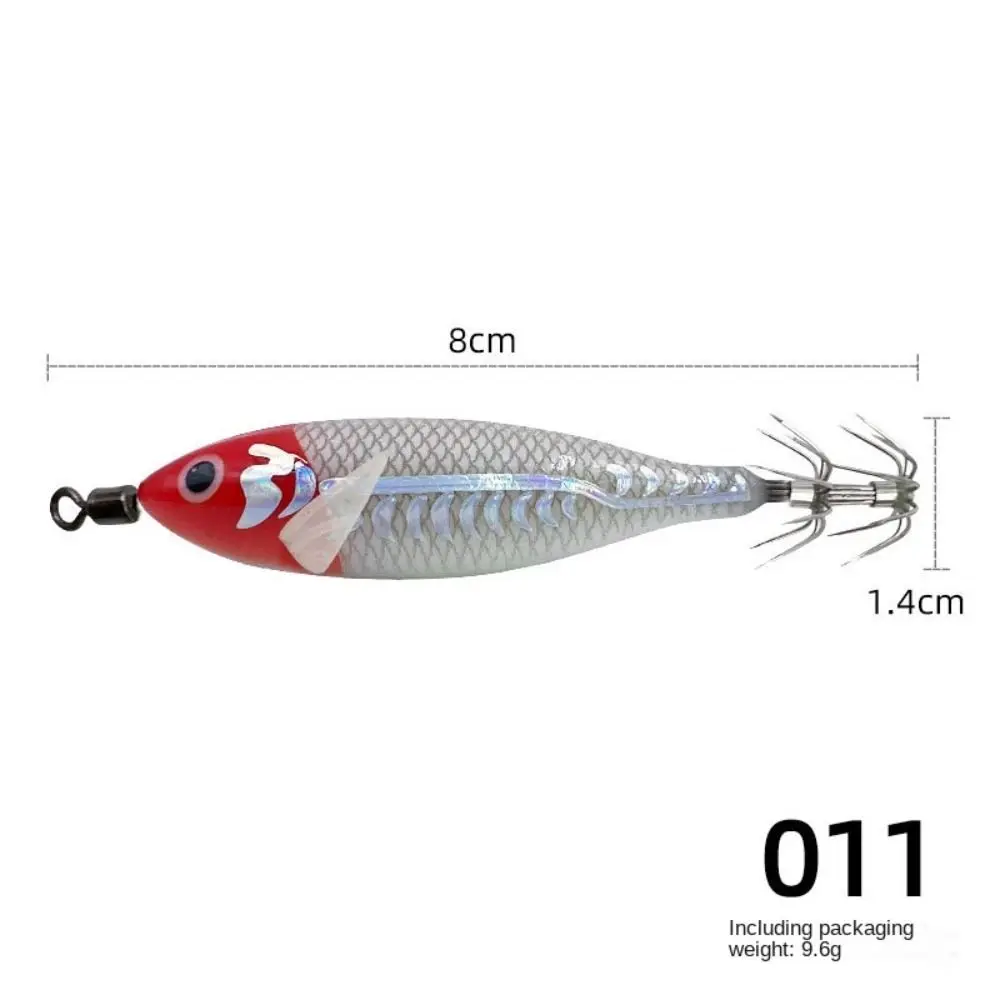 Cuttlefish 80mm Fishing Lure 5.7g Artificial Noctilucent Squid Cuttlefish Jigs Wood Noctilucent Wood Shrimp Deep Sea Fishing