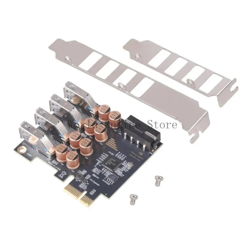 실용적인 PCIe-4 포트 USB 4Pin 카드 어댑터 카드 데스크탑 마더 보드 87HC 용 데스크탑 USB PCIE USB 3.2 확장 카드