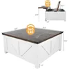 Farmhouse Lift Top Coffee Table with Storage, Wood Square Center Table with Charging Station&USB Ports, Living Room Central Tabl 2