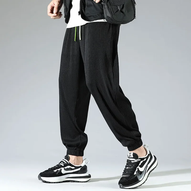 thumbnail image 1 of Pantalones Casuales De Seda De Hielo para Hombres, Pantalones Harem Deportivos Ligeros De Ajuste Suelto, Pantalones De Moda Sin Cordones De Verano De Secado Rápido para Hombres, 1 of 5