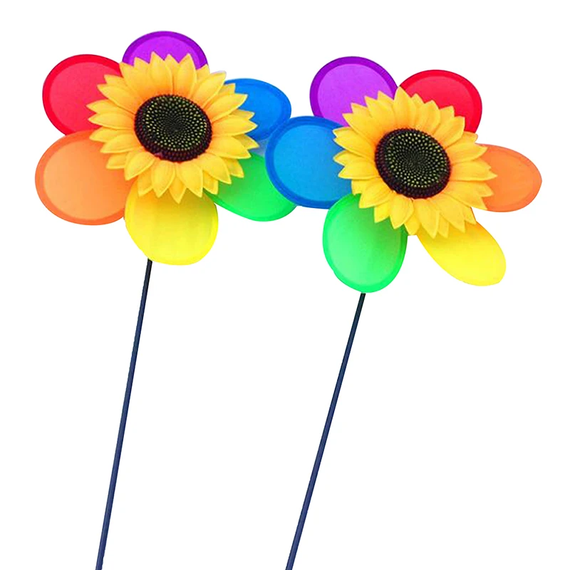 Sunflower Windmill Toy Kids DIY Outdoor Toys Garden Yard Decoration