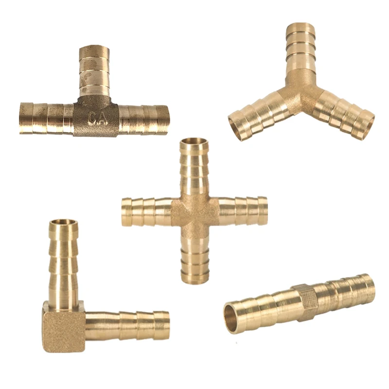 4/6/8/10/12/14/16/19 MM 2-3-4-Way Brass Pagoda Barb Fittings Connectors Air Fuel Water Hose Adapter Copper Pagoda Fittings pipe fitting hose pipe fitting