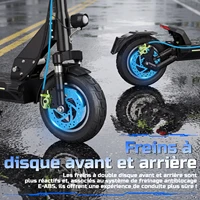 Trottinette électrique pour adultes TODIMART D8, connectée à l'application, 48V 18.2Ah, freins à disque doubles, autonomie de 60-70 km, double suspension avant et arrière, trottinette électrique pliable 6