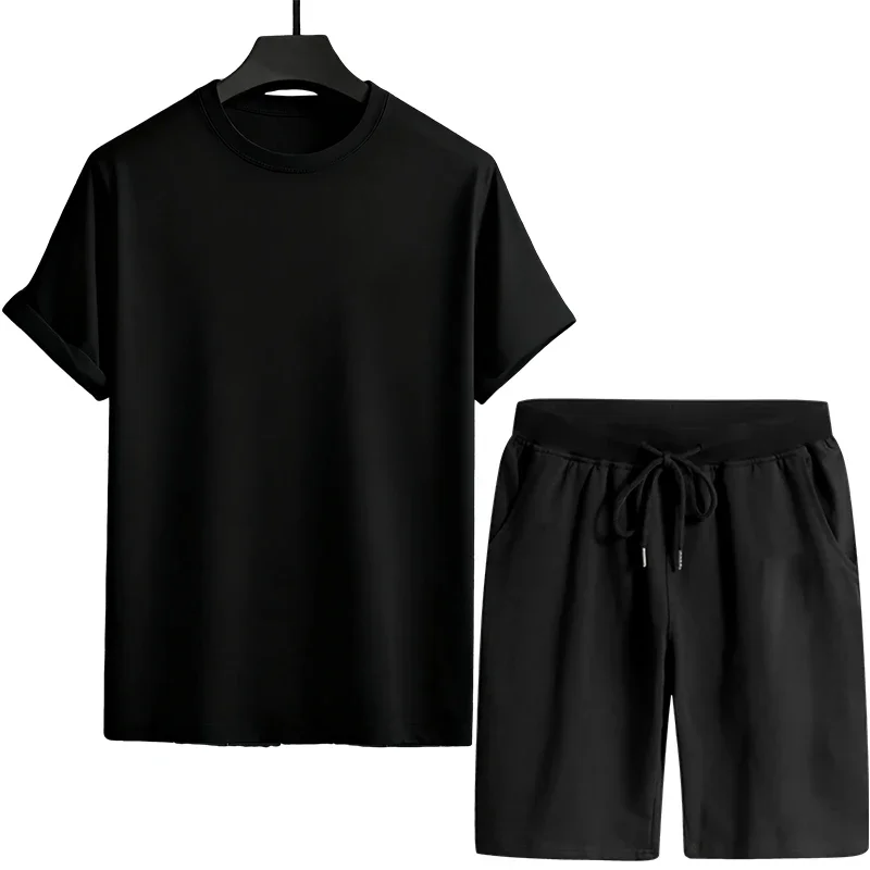 T-shirt da tuta da uomo e pantaloncini sportivi Urban Casual Fashion Abiti a maniche corte Set di magliette comfort per la casa estiva maschile