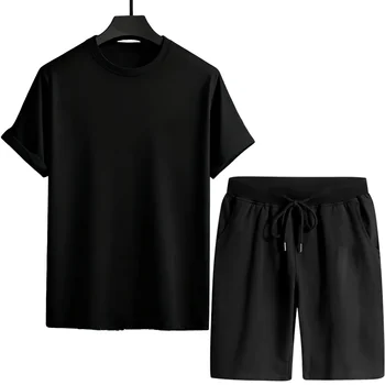 T-shirt da tuta da uomo e pantaloncini sportivi Urban Casual Fashion Abiti a maniche corte Set di magliette comfort per la casa estiva maschile
