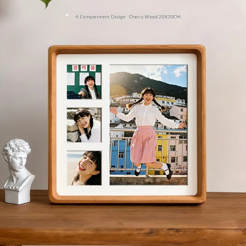 Cornice Fotografica in Legno Premium a 9 Scomparti - Cornice Creativa Fai-da-Te per Coppie, Ricordi di Matrimonio e Decorazione Casa - immagine 6