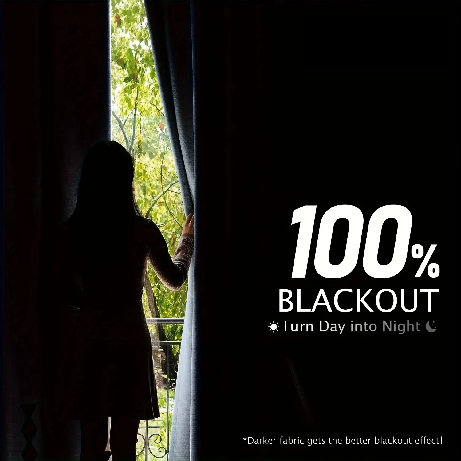 1 panel Waterproof Outdoor Curtain, 100% Blackout Drapes Top Grommets, Curtains