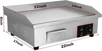 Electric Countertop Griddle Stainless Steel BBQ Flat Top Grill Hot Plate, Adjustable Thermostatic Control 122°F-572°F, Stainless 2