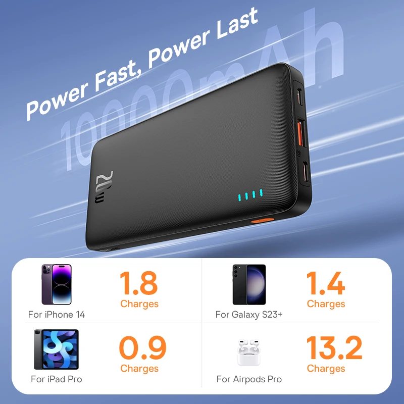 Power Bank Airpow 20W, 10000mAh, Charge Rapide, Batterie Externe Pour  IPhone 14/13/12 Xiaomi - Baseus