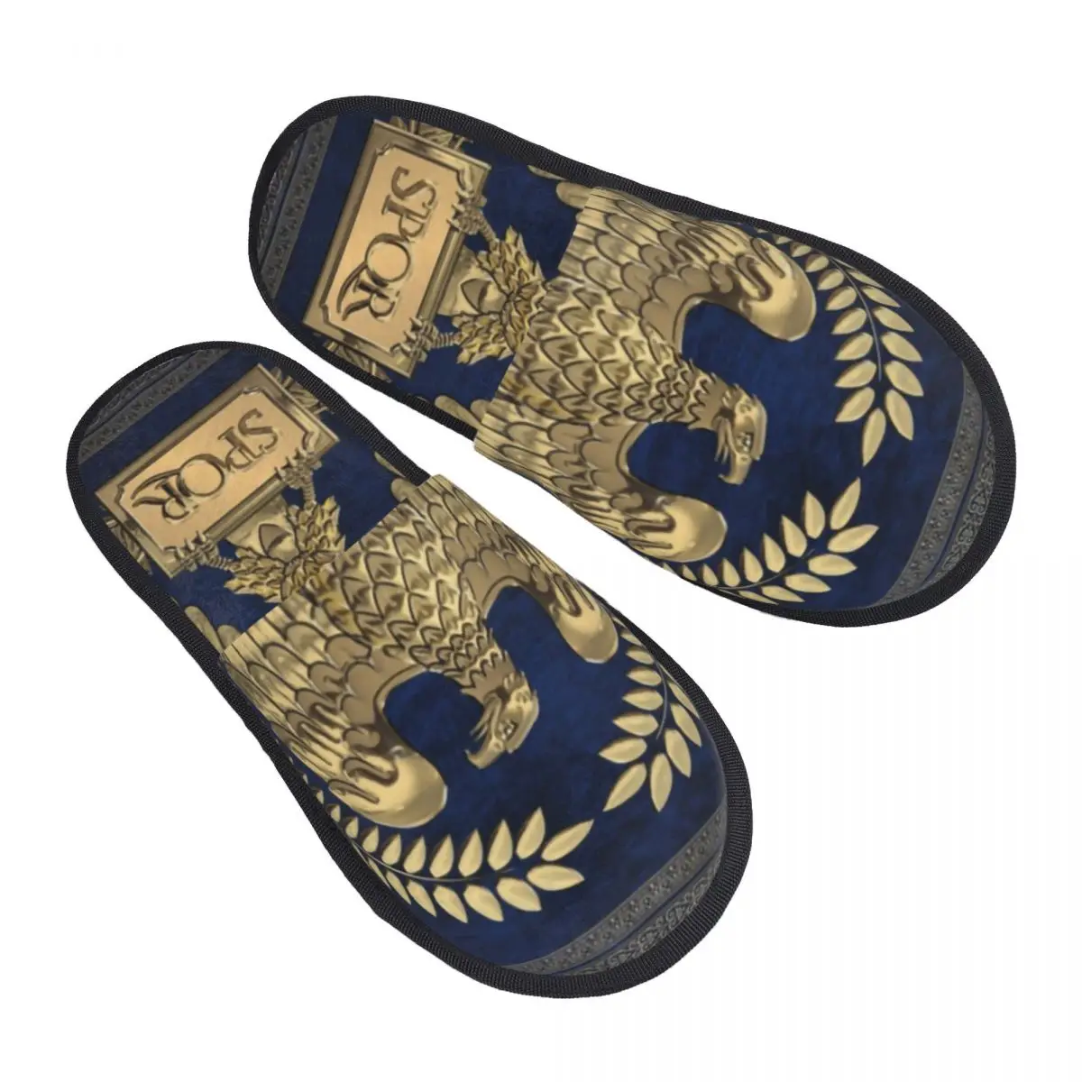 

Roman Empire Gold Imperial Eagle House Slippers Women Comfy Memory Foam Rome SPQR Slip On Bedroom Slipper Shoes