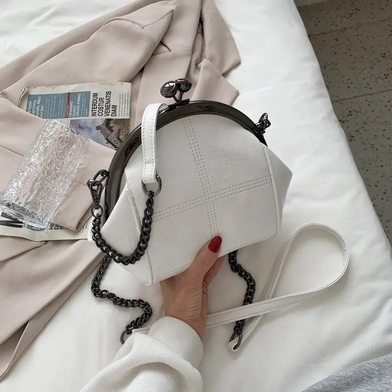 Two Straps Shell Lock Bag Chain Women Shoulder Crossbody Bags PU Leather Tote Women's Handbags Purses crossbody bag women handbags leather shoulder bag pu crossbody bag
