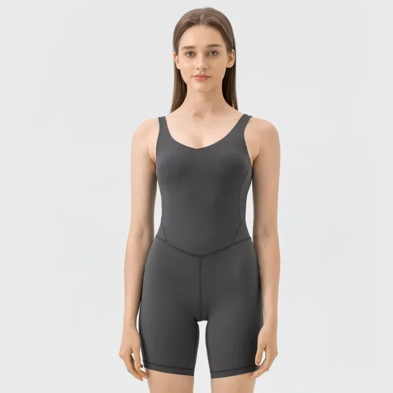 The New Evrlue-Double Six High Elasticity, Naked and Tight Fit, Hip Lifting, Yoga Panties, a Padded Jumpsuit