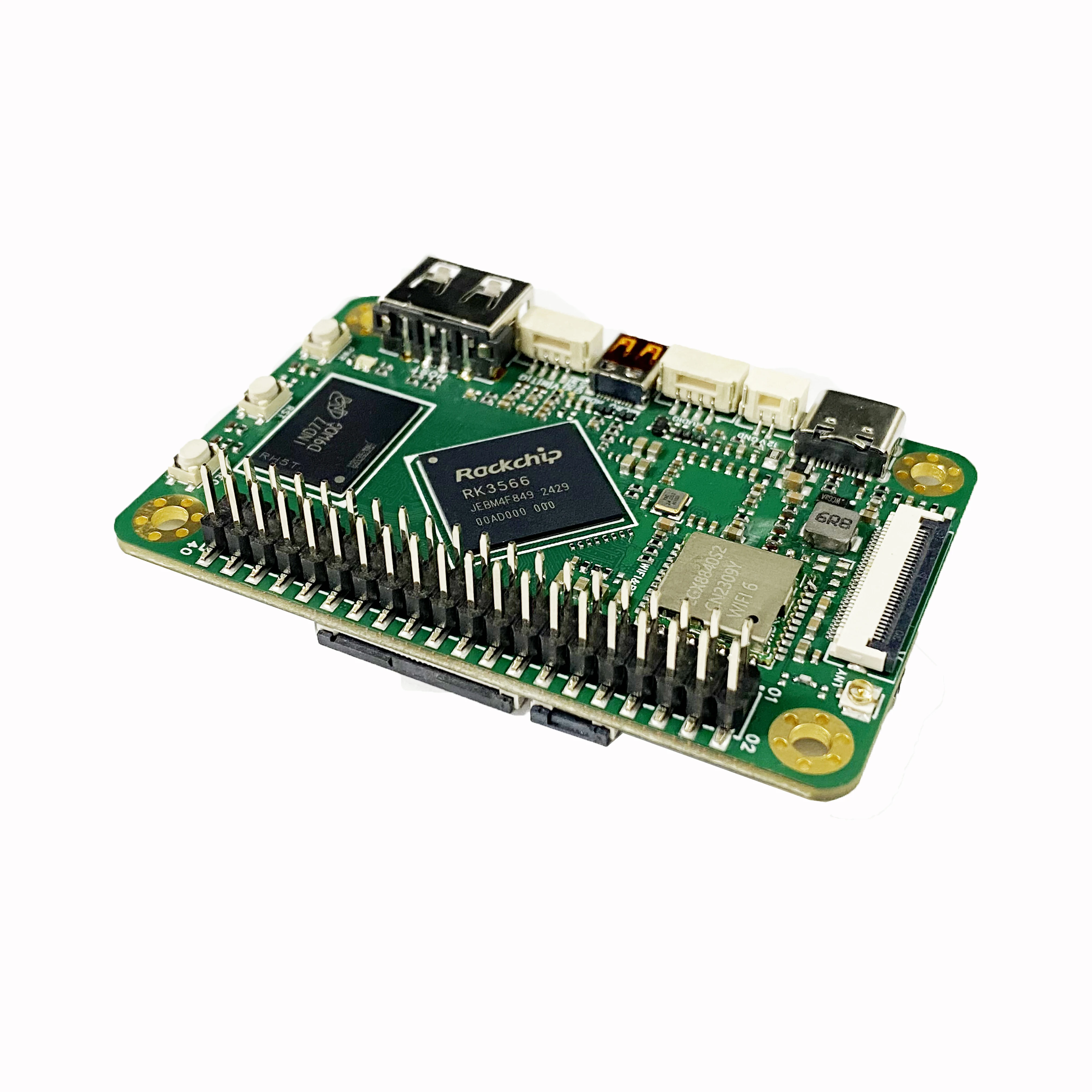 AvaCoreRK3566 리눅스 개발 보드 4GB LPDDR4+32GB EMMC 쿼드코어 Cortex-A55 주 주파수 최대 1.8GHZ, 4K 60fps 지원
